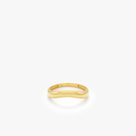 Curved Stacking Ring | 14K Solid Gold