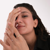 Double Ball Open Ring | 14K Solid Gold