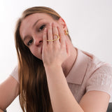 Asymmetrical Two-Finger Ring | 18K Gold Vermeil