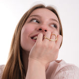 Asymmetrical Two-Finger Ring | 18K Gold Vermeil