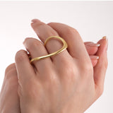 Asymmetrical Two-Finger Ring | 18K Gold Vermeil