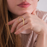Asymmetrical Two-Finger Ring | 18K Gold Vermeil