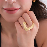 Bold Asymmetrical Two-Finger Ring | 18K Gold Vermeil