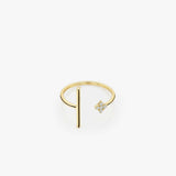 Adjustable Bar Ring | 14K Solid Gold