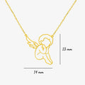 Angel Necklace | 14K Solid Gold - Mionza Jewelry-16th birthday gift, 1st anniversary gift, Angel Necklace, Angel Pendant, Angel Wings, Baby Angel Necklace, Cherub Necklace, Good Luck Charm, Guardian Angel, Protection Necklace, Protector Angel, Remembrance Necklace, summer jewelry