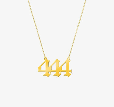 Angel Number Necklace | 444, 222, 111, 777 | 14K Solid Gold Mionza