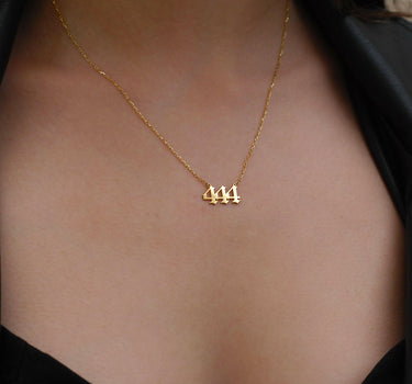 444 Necklace | 14K Solid Gold
