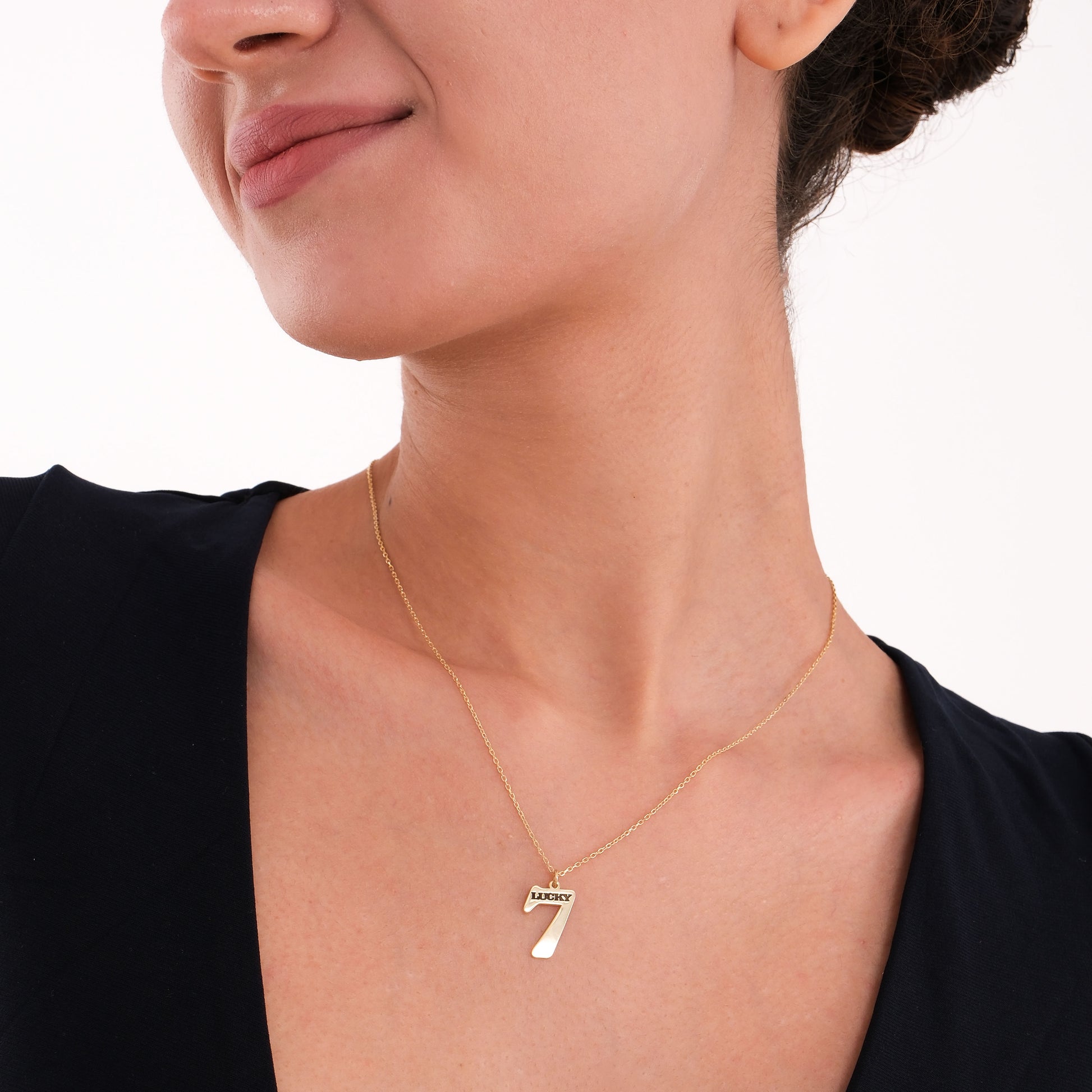 Lucky Number Necklace | 14K Solid Gold