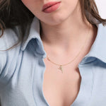 Ballet Necklace | 14K Solid Gold - Mionza Jewelry-14k gold ballerina, 14K Gold Diamond, ballerina gift, Ballerina Necklace, birthday gift, Dainty Gift for her, diamond shaped gold, Gift for Little Girl, summer jewelry, Tiny Gold Pendant