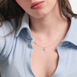 Ballet Necklace | 14K Solid Gold - Mionza Jewelry-14k gold ballerina, 14K Gold Diamond, ballerina gift, Ballerina Necklace, birthday gift, Dainty Gift for her, diamond shaped gold, Gift for Little Girl, summer jewelry, Tiny Gold Pendant