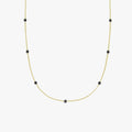 Black Onyx Necklace | 14K Solid Gold - Mionza Jewelry-best friend gift, birthstone necklace, black stone necklace, black stone pendant, dainty gold necklace, Gold Station Pendant, good luck necklace, minimalist necklace, onyx necklace, Onyx station pendant, Station Necklace, summer jewelry