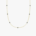 Black Onyx Necklace | 14K Solid Gold - Mionza Jewelry-best friend gift, birthstone necklace, black stone necklace, black stone pendant, dainty gold necklace, Gold Station Pendant, good luck necklace, minimalist necklace, onyx necklace, Onyx station pendant, Station Necklace, summer jewelry