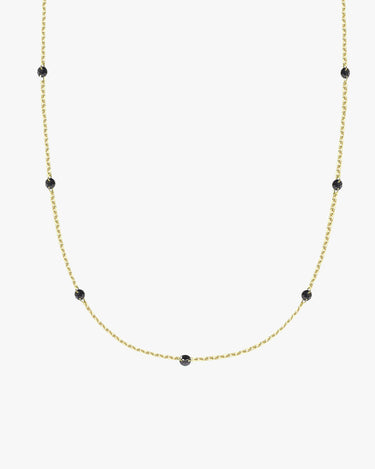 Black Onyx Necklace | 14K Solid Gold - Mionza Jewelry-best friend gift, birthstone necklace, black stone necklace, black stone pendant, dainty gold necklace, Gold Station Pendant, good luck necklace, minimalist necklace, onyx necklace, Onyx station pendant, Station Necklace, summer jewelry