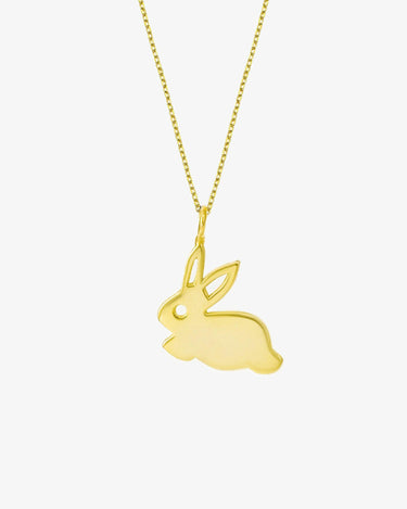 Bunny Necklace | 14K Solid Gold - Mionza Jewelry-14k solid gold, 16th birthday gift, animal jewelry, animal necklace, bunny bracelet, bunny earrings, bunny jewelry, bunny necklace, gift for her, gold bunny necklace, happy valentines day, rabbit pendant, valentine gift