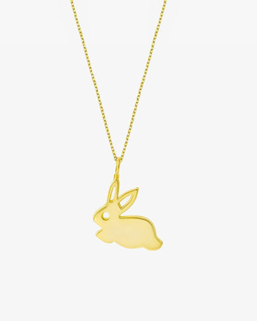 Bunny Necklace | 14K Solid Gold - Mionza Jewelry-14k solid gold, 16th birthday gift, animal jewelry, animal necklace, bunny bracelet, bunny earrings, bunny jewelry, bunny necklace, gift for her, gold bunny necklace, happy valentines day, rabbit pendant, valentine gift