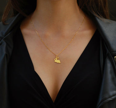 Bunny Necklace | 14K Solid Gold