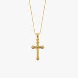 Chevron Pattern Cross Pendant | 18K Gold Vermeil