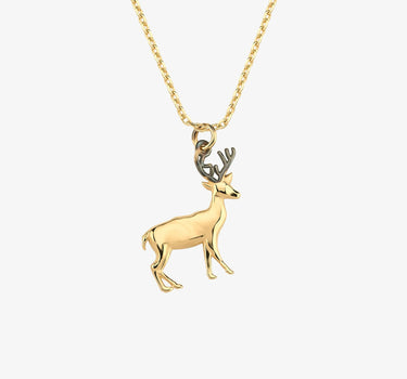 Christmas Deer Necklace | 14K Solid Gold Mionza