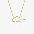 Cloud Necklace | 14K Solid Gold - Mionza Jewelry-16th birthday gift, 1st anniversary gift, celestial jewelry, celestial necklace, Christmas Gift, cloud jewelry, cloud necklace, cloud pendant, gift for girl, gift for women, minimalist necklace, rain cloud necklace