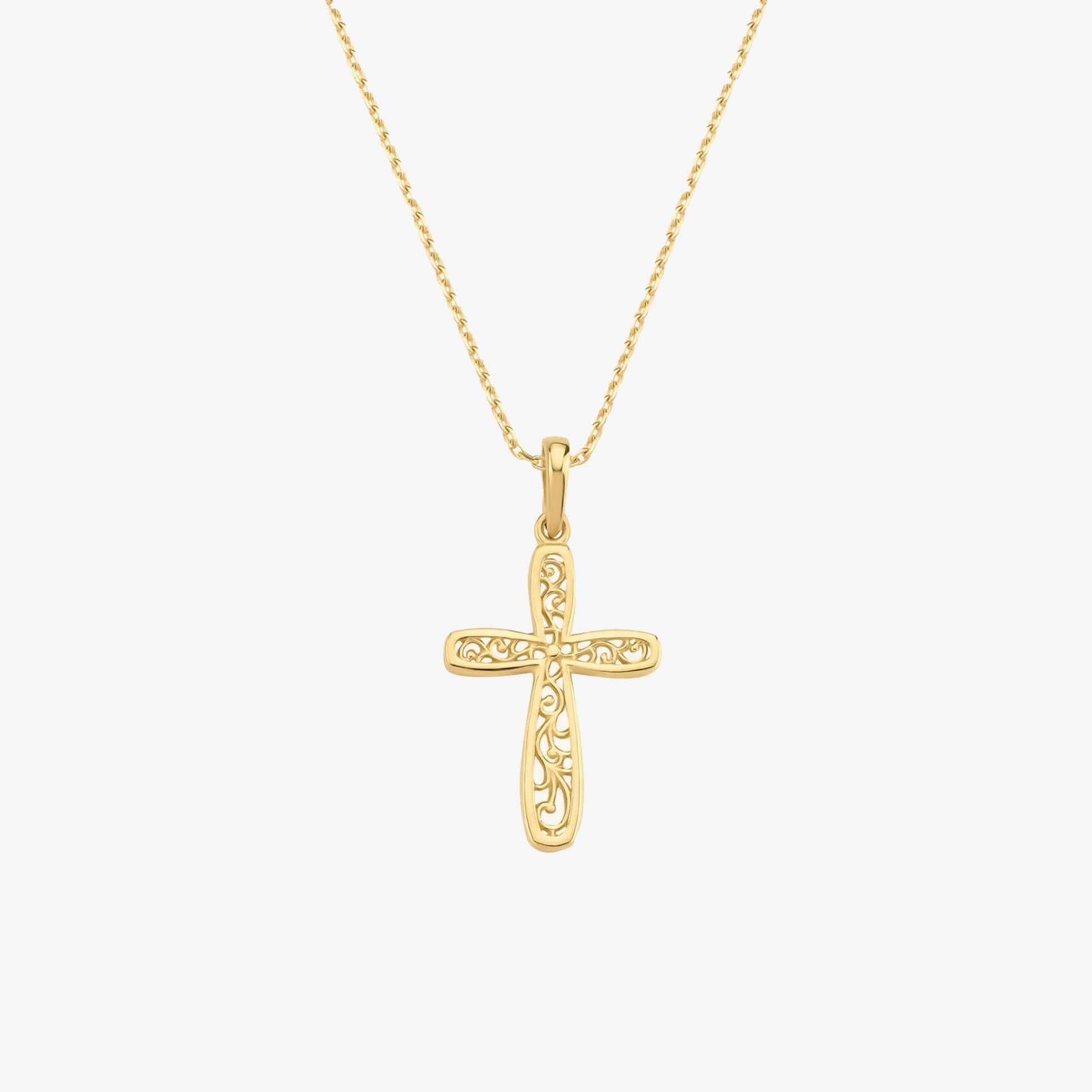 Cross Necklace | 14K Solid Gold - Mionza Jewelry-14k gold cross, 14k gold necklace, Christmas Gift, communion gift, dainty gold cross, gold cross necklace, jesus necklace, jewelry for mother, necklace for mom, necklace for women, religious necklace, rose gold necklace, Small Cross Necklace, tiny cross necklace