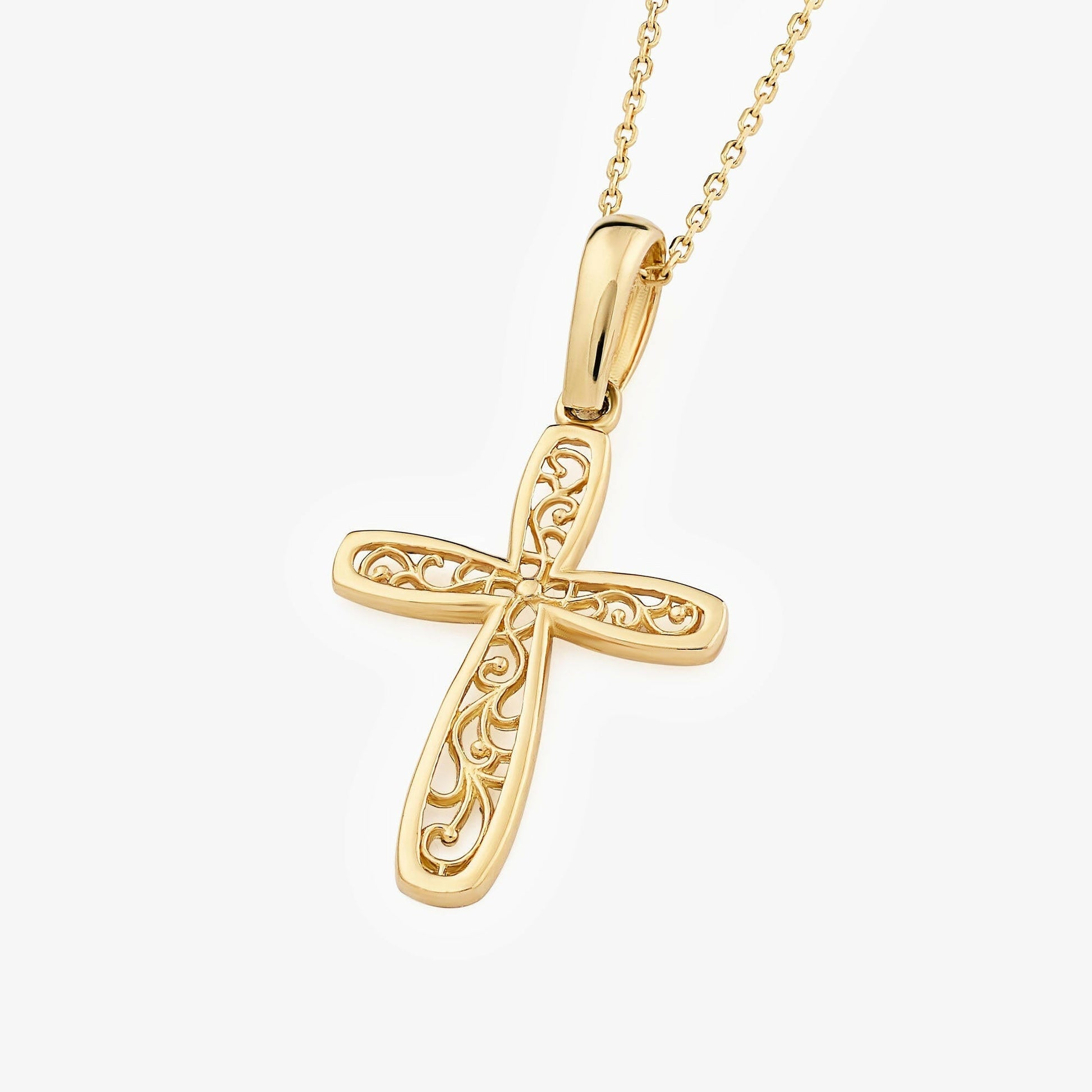 Cross Necklace | 14K Solid Gold - Mionza Jewelry-14k gold cross, 14k gold necklace, Christmas Gift, communion gift, dainty gold cross, gold cross necklace, jesus necklace, jewelry for mother, necklace for mom, necklace for women, religious necklace, rose gold necklace, Small Cross Necklace, tiny cross necklace