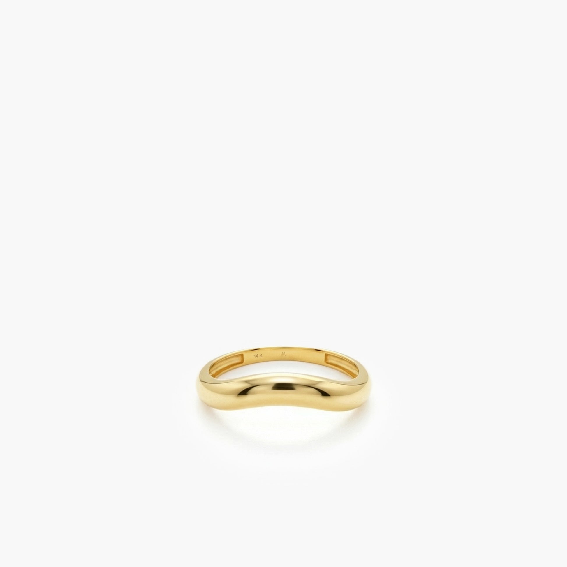 Curved Stacking Ring | 14K Solid Gold