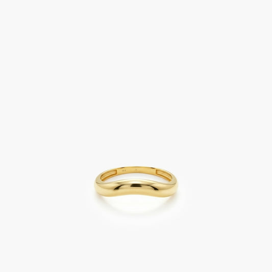 Curved Stacking Ring | 14K Solid Gold