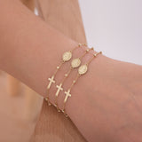 St. Monica Catholic Medal Bracelet | 14K Solid Gold