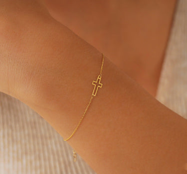 Cross Bracelets for Women | 14K Solid Gold