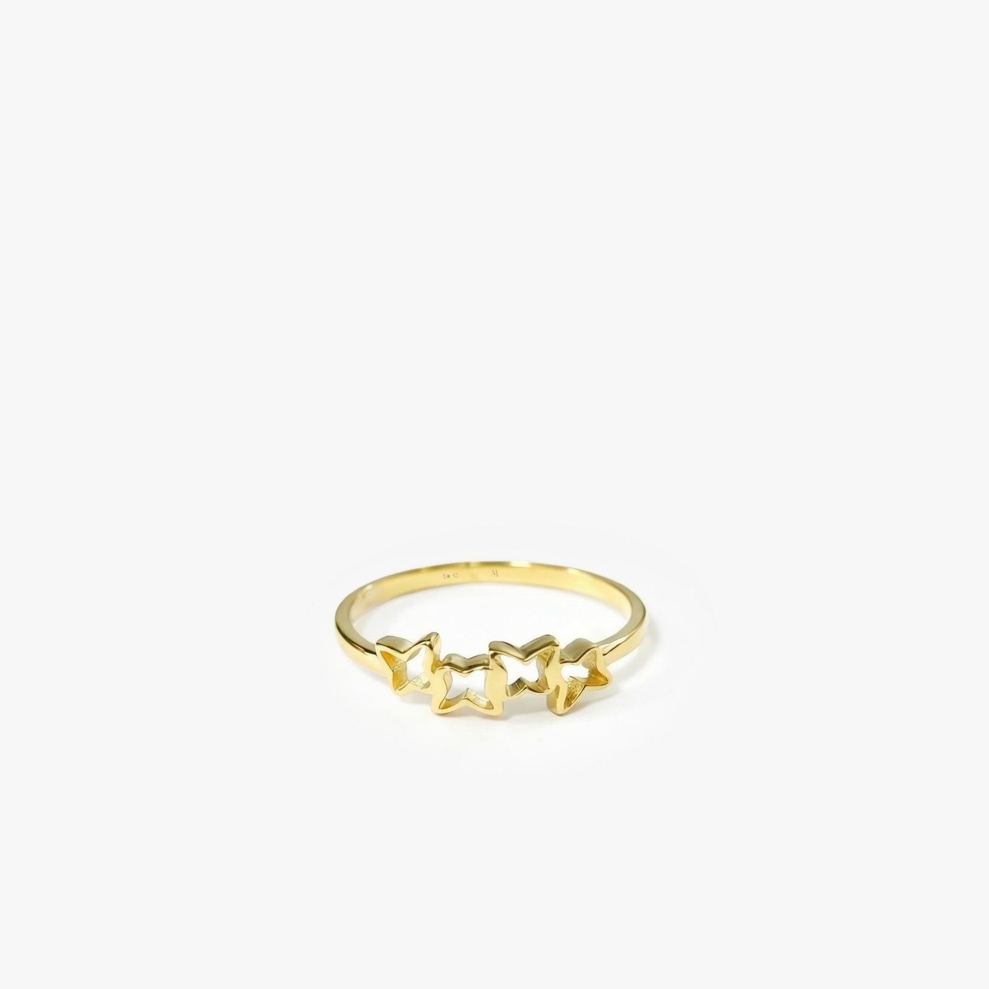 Dainty Three Star Ring | 14K Solid Gold