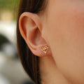 Diamond Shaped Stud Earrings | 14K Solid Gold - Mionza Jewelry-14K Solid Gold, Diamond Shape, Everyday Earrings, Everyday Studs, Geometric Earrings, Geometric Jewelry, Gold Diamond Studs, gold geometric earrings, Gold Stud Earrings, Minimalist Earrings, Solid Gold Earrings, Stud Earrings
