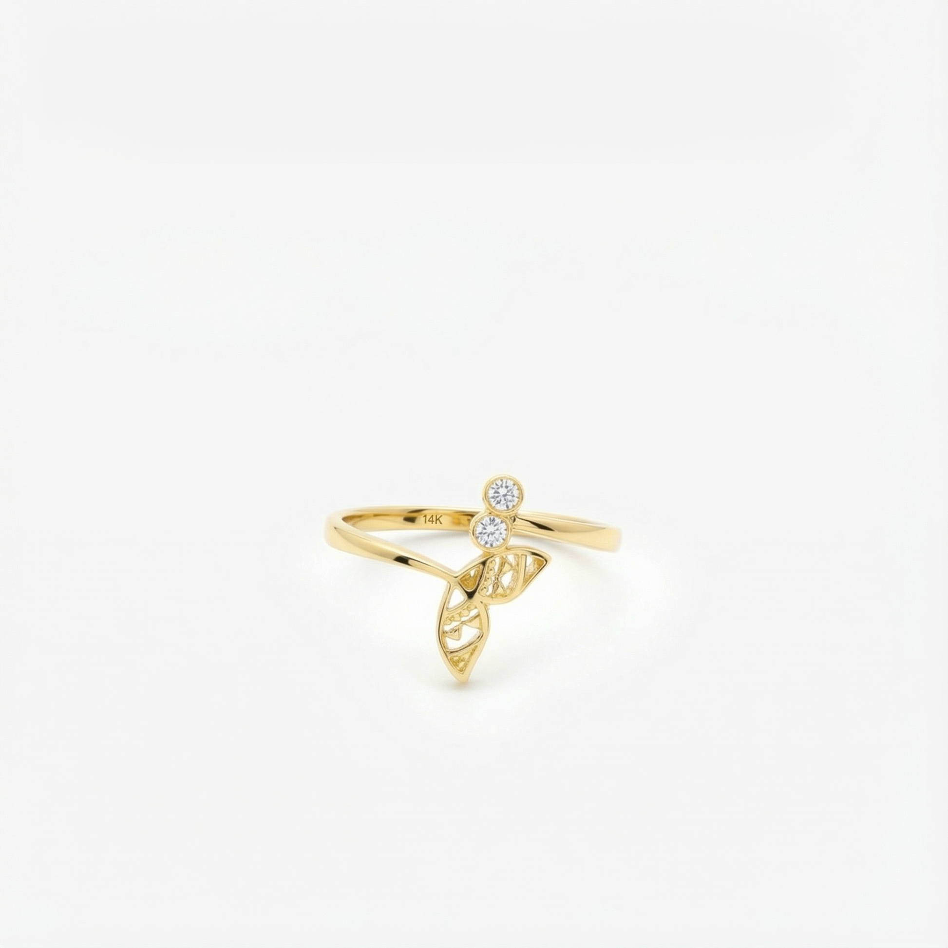 Dolphin Tail Ring | 14K Solid Gold