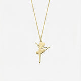 Diamond Ballet Necklace | 14K Solid Gold