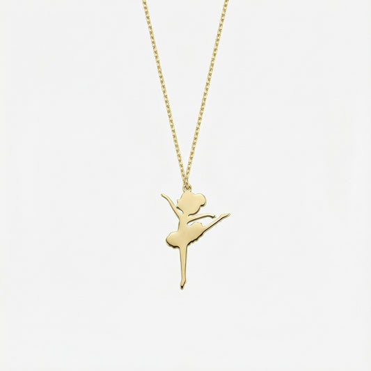 Diamond Ballet Necklace | 14K Solid Gold