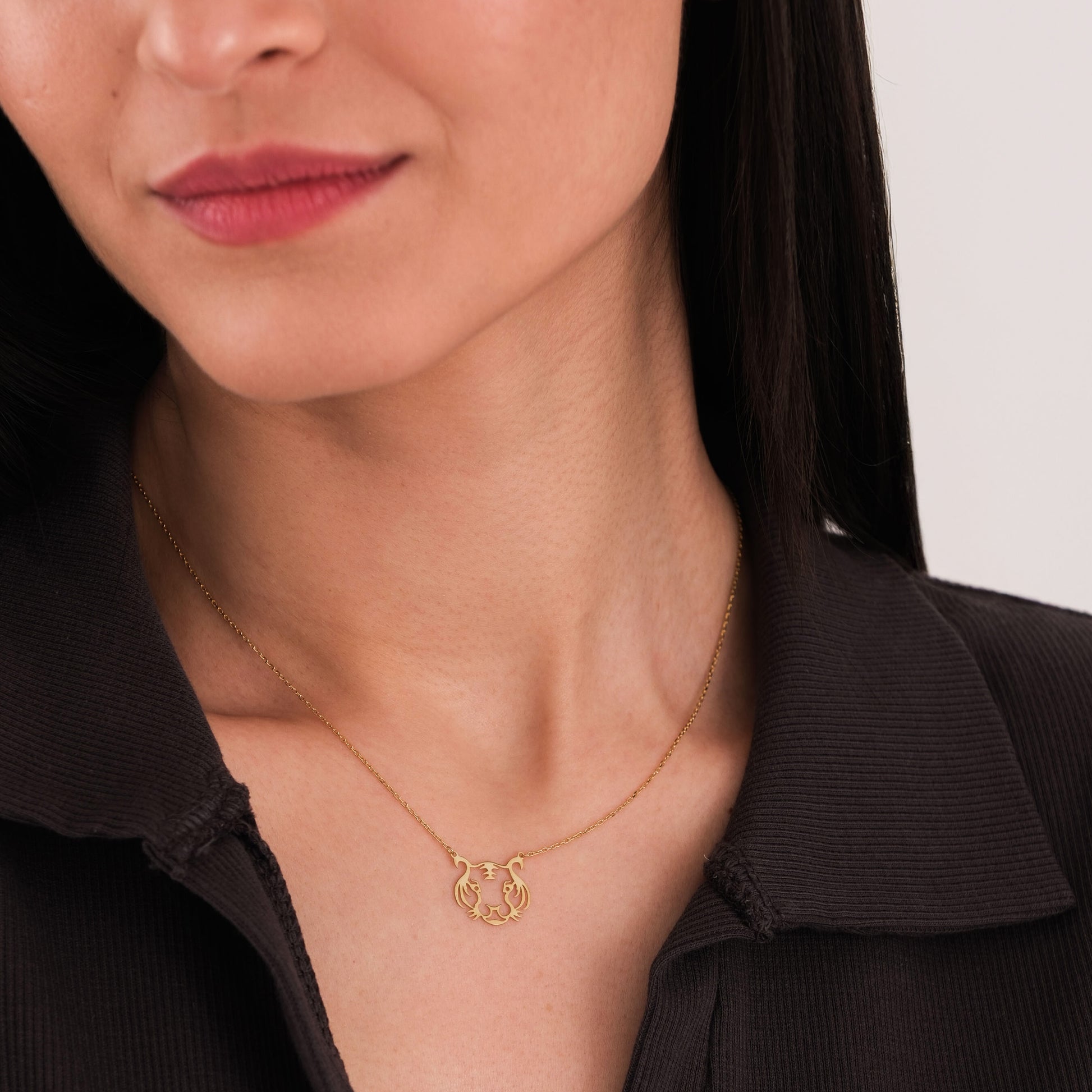 Tiger Charm Necklace | 14K Solid Gold