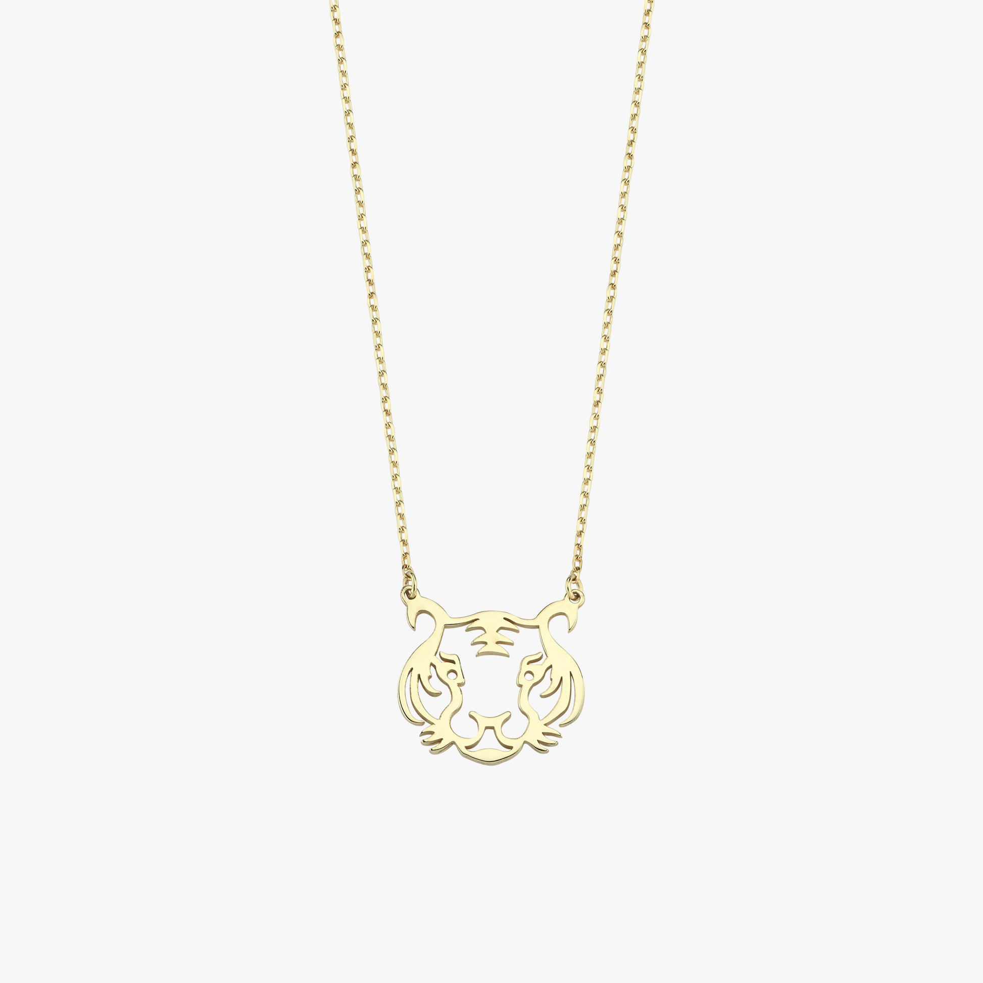 Tiger Charm Necklace | 14K Solid Gold