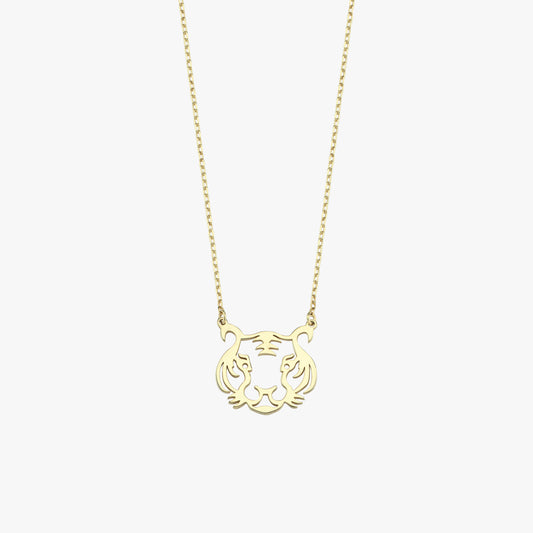 Tiger Charm Necklace | 14K Solid Gold