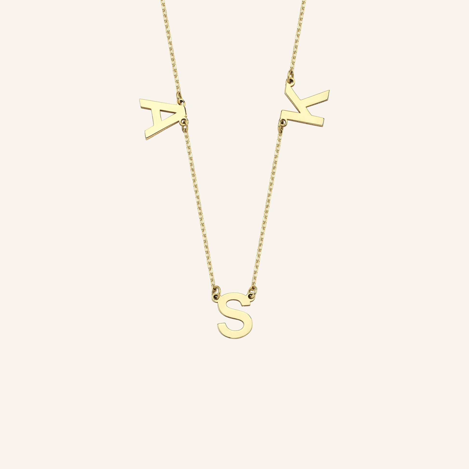 Personalized Letter Necklace | 14K Solid Gold