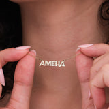Statement Name Necklace | 14K Solid Gold