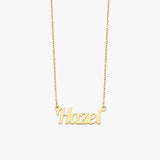 Lobster Name Necklace - Solid Gold