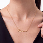 Classic Script Name Necklace - Solid Gold