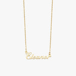 Classic Script Name Necklace - Solid Gold