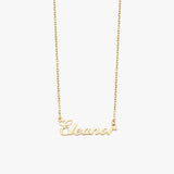 Classic Script Name Necklace - Solid Gold