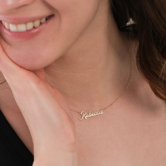 Name Necklace | 14K Solid Gold