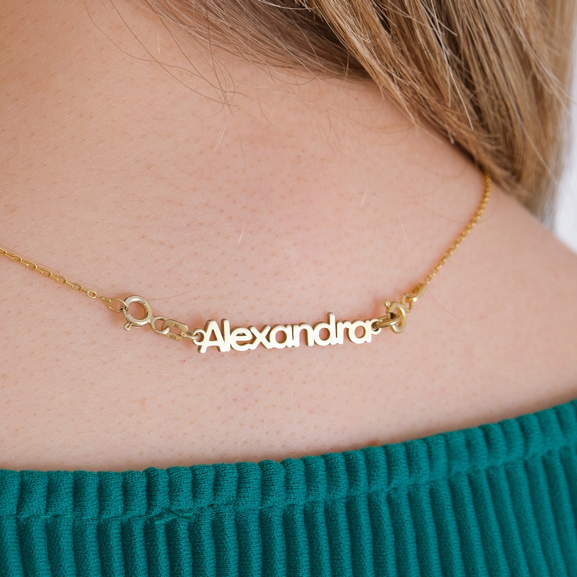 Personalized Name Tag Necklace Extender | 14K Solid Gold