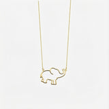Gold Elephant Necklace | 14K Solid Gold