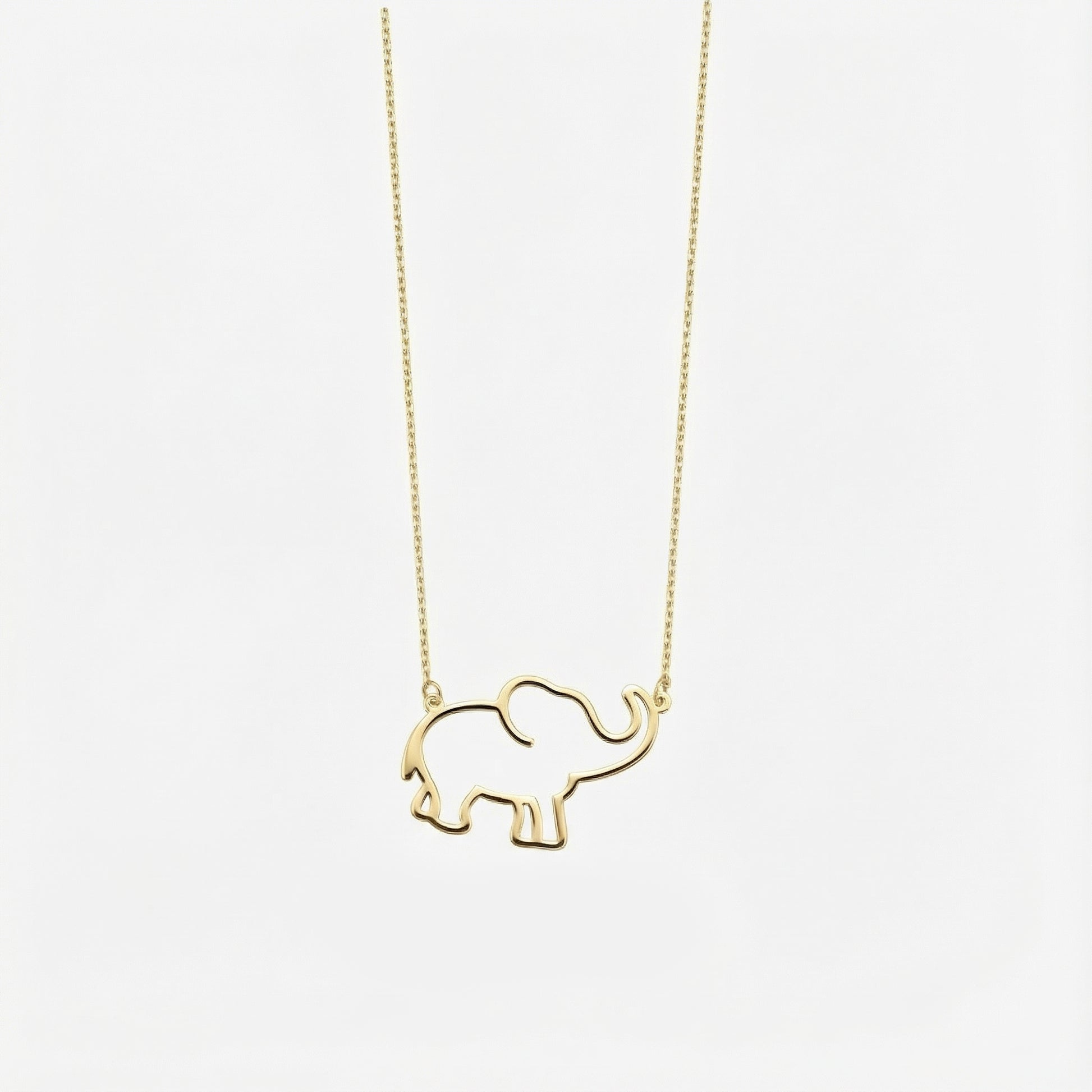 Gold Elephant Necklace | 14K Solid Gold