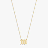 111 Angel Number Necklace | 14K Solid Gold