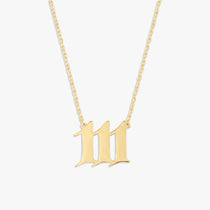 111 Angel Number Necklace in 14K Solid Gold