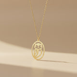 Owl Necklace | 14K Solid Gold